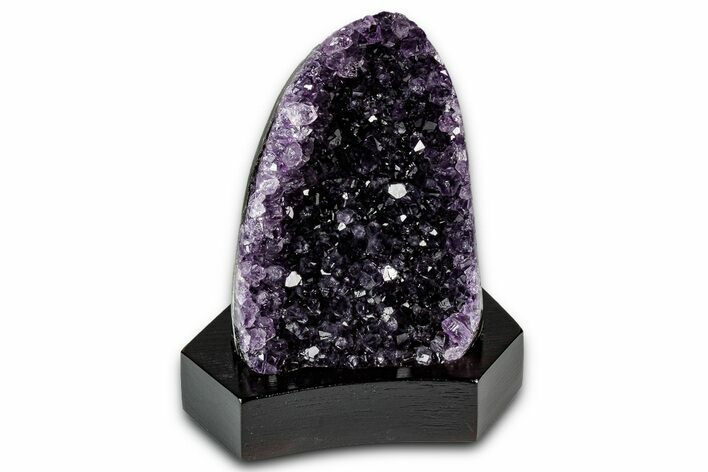 Deep Purple Amethyst Geode With Wood Base - Uruguay #342795